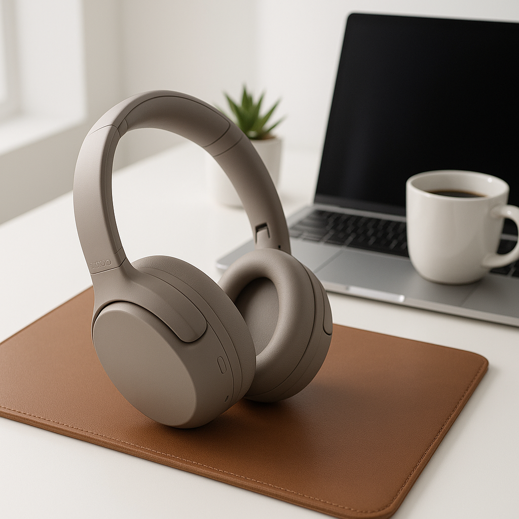 Headphones in modern workspace